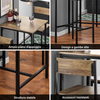 SoBuy Setați 3 piese de masă cu 2 scaune mobile cu bară în stil industrial, L60*P60*A97CM, OGT27-N WOOD