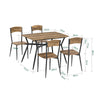 SoBuy Set de 5 bucăți de masă cu 4 scaune pentru bucătărie mobilă set mobil set de prânz maro 110x76x70cm OG49-F