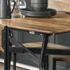 SoBuy Set de 5 bucăți de masă cu 4 scaune pentru bucătărie mobilă set mobil set de prânz maro 110x76x70cm OG49-F