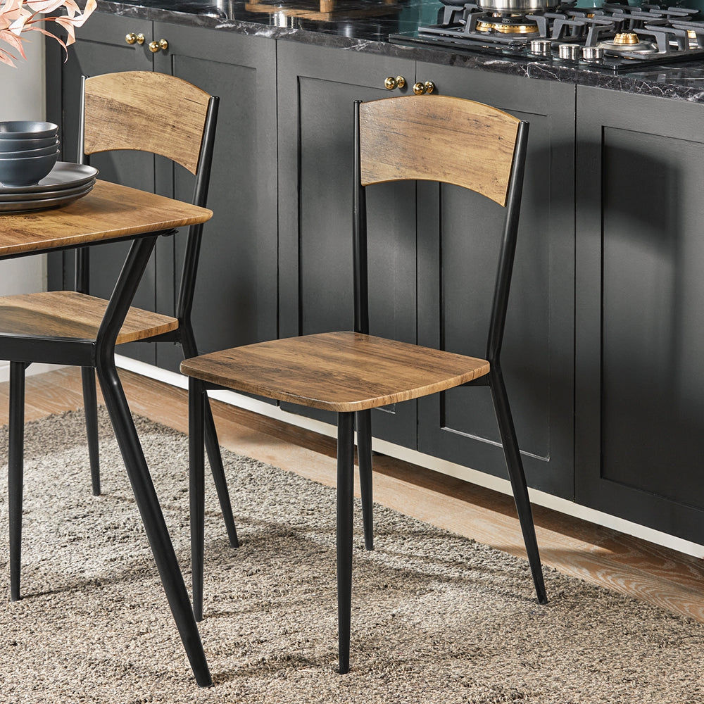 SoBuy OGT49-F Set masă de dining și 4 scaune Masă de bucătărie Set de 5 piese Cadru din oțel Masă