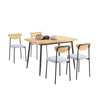 SoBuy OGT52-N Masă Drust Set 5 bucăți cu 4 scaune confortabile, masă de bucătărie compactă pentru spații mici, masă cu scaune ideale pentru sufragerie, bucătărie, living, balcon și mobilier extern