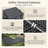 Sobuy SDA14-HG Dale de Terasa Exterioare, 15 Bucăți, Dale Clipsabile de Exterior, Placare pentru Balcon și Grădină, Gri 30.5x30.5x2 cm