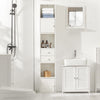 SoBuy STR10-W Dulap înalt pentru baie, Dulap de depozitare, Dulap de sine stătător cu 2 uși și 2 sertare, Alb 33x24x188cm