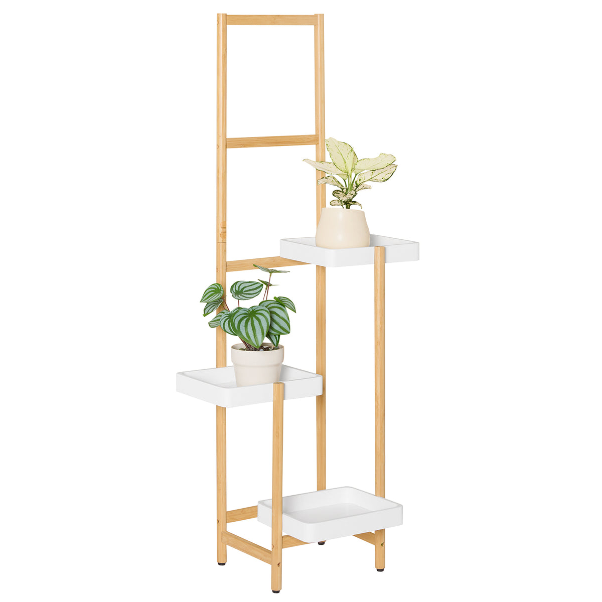 SoBuy STR13-WN Étagère à Fleurs Support de Pots de Fleurs Porte Plante en Bambou à 5 niveaux
