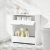 SoBuy BZR48-W Suport Hârtie Igienică, Dulap Toaletă WC, Mobilier de Baie, Dulap de Baie pe Picior