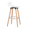 SoBuy FST86-W Scaun de Bar Scaun Înalt de Bistro Scaun de Bar cu Suport pentru Picioare și Spătar