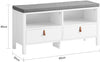 SoBuy FSR106-W Banc de Pantofi cu Pernă Căptușită și Spațiu de Depozitare pentru Hol Intrare – 90x30x46 cm, Alb