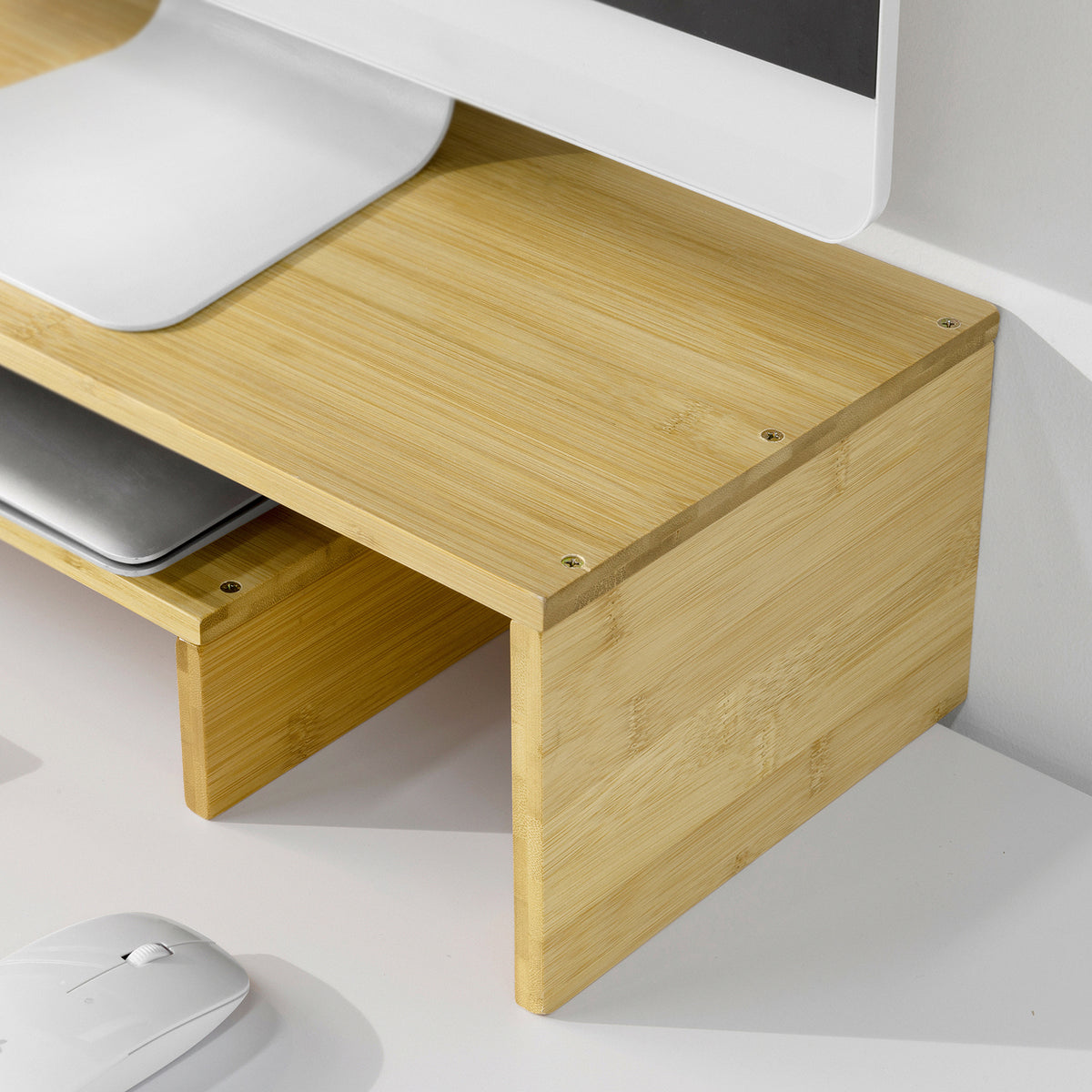 SoBuy BBF07-N Suport Monitor Ajustabil, Înălțător Ergonomic pentru Ecran, pentru 2 Monitoare de Calculator Univer | Precomandă
