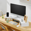 SoBuy BBF08-W Support de Moniteur Écran Extensible, Réhausseur d'écran Ergonomique pour 2 moniteurs