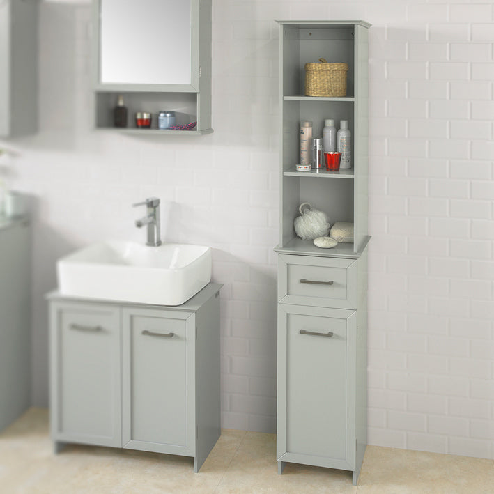SoBuy BZR09-HG Dulap înalt de baie Dulap de depozitare