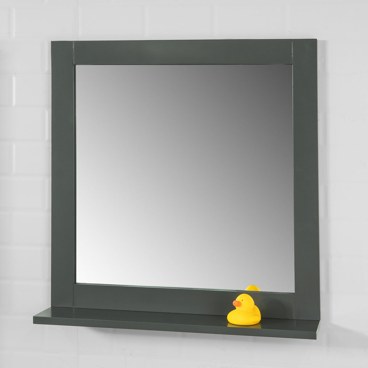 SoBuy BZR16-DG Miroir Mural Meuble Salle de Bain avec 1 étage Plateau