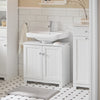 SoBuy Dulap sublavabo pentru baie cu 2 L60*P30*A60 cm, alb, BZR18-II-W