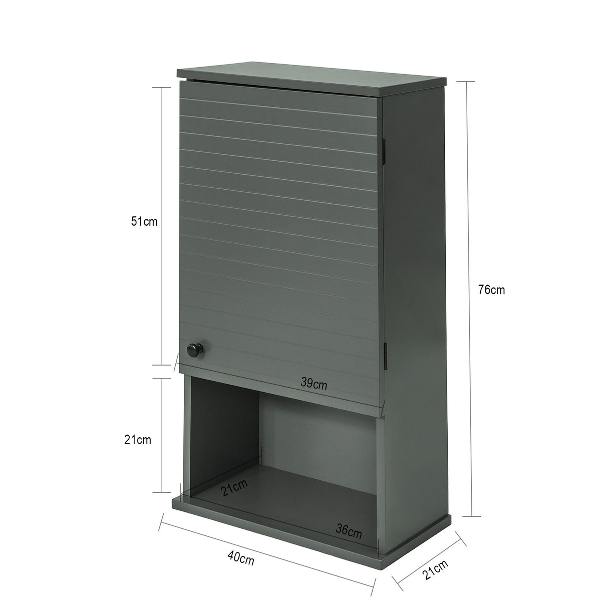 SoBuy BZR25-DG Meuble Haut Armoire Suspendue de Toilettes Placard Mural