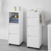 SoBuy BZR30-W Dulap tip semicoloană, Dulap de baie inferior, Comodă pentru toaletă, Dulap de baie cu sertare