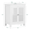 SoBuy BZR35-W Dulap Sub Chiuvetă Baie, Dulap Chiuvetă cu 2 Uși și Raft, Mobilier Baie Mic cu Panouri tip Grilaj pentru Lavoar, Alb 50x60x33 cm