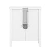 SoBuy BZR35-W Dulap Sub Chiuvetă Baie, Dulap Chiuvetă cu 2 Uși și Raft, Mobilier Baie Mic cu Panouri tip Grilaj pentru Lavoar, Alb 50x60x33 cm