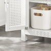 SoBuy BZR35-W Dulap Sub Chiuvetă Baie, Dulap Chiuvetă cu 2 Uși și Raft, Mobilier Baie Mic cu Panouri tip Grilaj pentru Lavoar, Alb 50x60x33 cm