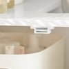 SoBuy BZR35-W Dulap Sub Chiuvetă Baie, Dulap Chiuvetă cu 2 Uși și Raft, Mobilier Baie Mic cu Panouri tip Grilaj pentru Lavoar, Alb 50x60x33 cm