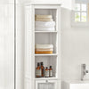 SoBuy BZR36-W Meuble Colonne de Salle de Bain Armoire Haute Placard de Rangement avec 1 porte, 1 tiroir et 3 étagères