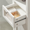 SoBuy BZR36-W Meuble Colonne de Salle de Bain Armoire Haute Placard de Rangement avec 1 porte, 1 tiroir et 3 étagères