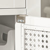 SoBuy BZR36-W Meuble Colonne de Salle de Bain Armoire Haute Placard de Rangement avec 1 porte, 1 tiroir et 3 étagères