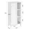 SoBuy BZR39-W Dulap înalt de baie – Dulap de baie îngust cu ușă cu lamele și 3 rafturi – Dulap de depozitare pentru bucătărie, toaletă, alb, 48 x 96 x 24 cm