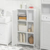 SoBuy Dulap de baie dulap de baie dulap de baie cu ușă lamelară cu depozitare neagră recipient alb l48xp24xa96cm, bzr39-w