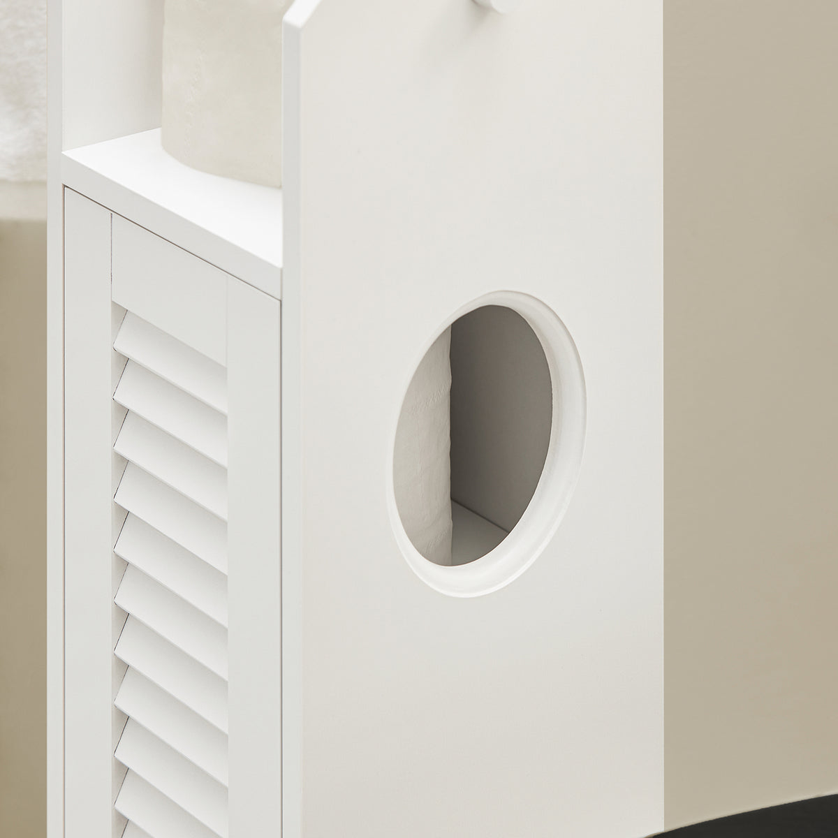 SoBuy BZR49-W Suport hârtie igienică, Dulap hârtie igienică, Suport perie WC
