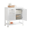 SoBuy BZR50-W Meuble Bas de Salle de Bain Armoire de Salle de Bain sur Pieds avec 1 Compartiment Ouvert et 2 Portes Meuble de Rangement