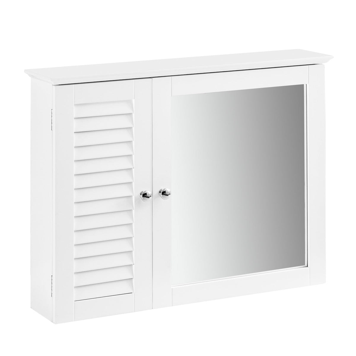 SoBuy BZR55-W Armoire Miroir Meuble Haut de Salle de Bain Armoire Suspendue avec Porte Miroir Commode Meuble de Rangem