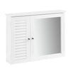 SoBuy BZR55-W Dulap cu oglindă suspendat pentru baie, cu ușă tip oglindă, comodă, mobilier de depozitare