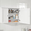 SoBuy BZR55-W Dulap cu oglindă suspendat pentru baie, cu ușă tip oglindă, comodă, mobilier de depozitare