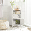 SoBuy BZR56-W Meuble Bas de Salle de Bain Commode Armoire de Rangement sur Pied avec 3 étagères et 2 Portes, Blanc, 41x36x86 cm