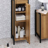 SoBuy BZR62-PF Dulap Colonial Vintage pentru Baie 30x168x28 cm – Dulap Îngust cu 3 Compartimente Deschise și 1 Ușă – Dulap de Depozitare pentru Toaletă sau Baie, Stil Industrial