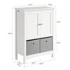 SoBuy Dulap de baie Chest de sertare pentru dulapul de baie cu 2 pungi gri, 62x30x89 cm, BZR64-W
