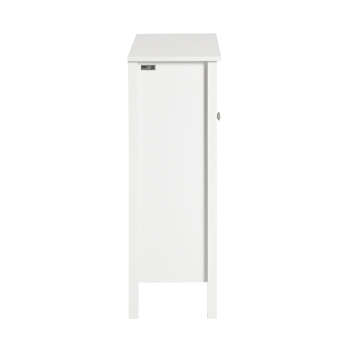 SoBuy BZR64-W Meuble Armoire Meuble Bas Salle de Bains Placard de Rangement, Commode avec 2 Portes et 2 Paniers Amovibles