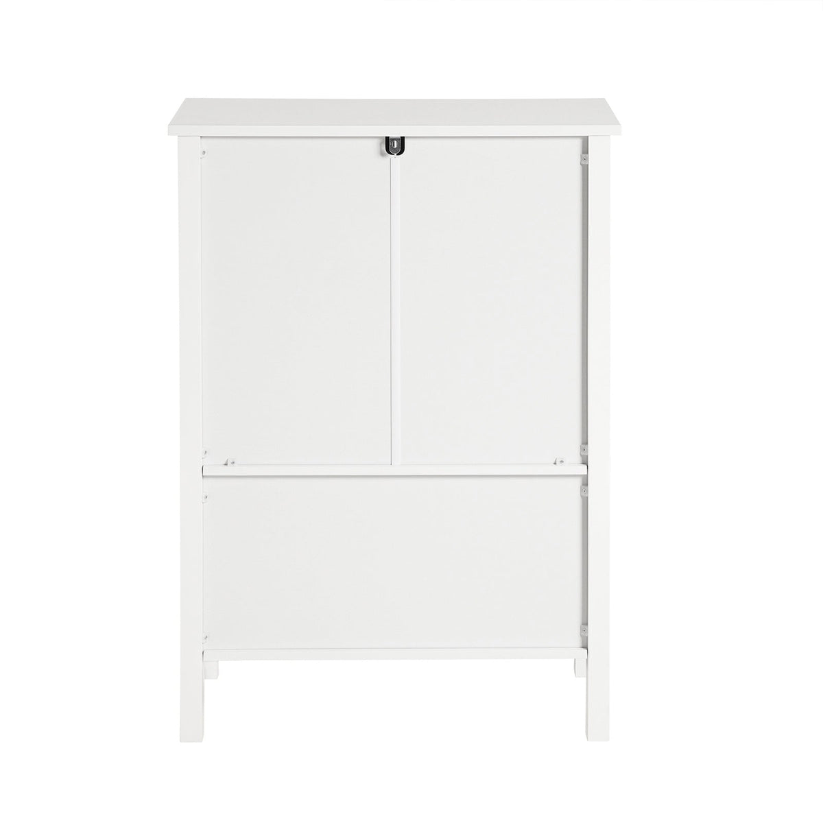 SoBuy BZR64-W Meuble Armoire Meuble Bas Salle de Bains Placard de Rangement, Commode avec 2 Portes et 2 Paniers Amovibles