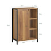 SoBuy BZR65-PF Meuble Salle de Bain avec Panier à Linge Petit Meuble de Rangement Salle de Bain avec Étagères Ouvertes et Panier Amovible – Armoire de Toilette Compacte Rangement WC 60x30x90 cm