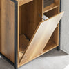 SoBuy BZR65-PF Meuble Salle de Bain avec Panier à Linge Petit Meuble de Rangement Salle de Bain avec Étagères Ouvertes et Panier Amovible – Armoire de Toilette Compacte Rangement WC 60x30x90 cm