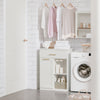 SoBuy Garderobă Portabiancheria cu murături pliante pentru baie pliabilă cu 1 sertar alb 66x37x95cm BZR66-W