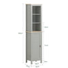 SoBuy BZR68-HG Mobilier de Baie tip Coloană, Dulap Înalt, Dulap de Depozitare, Raft de Depozitare, Coloană de Depozitare pentru Living, Baie, Dormitor - L39cm x l30cm x H169cm, Gri