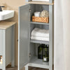 SoBuy BZR68-HG Mobilier de Baie tip Coloană, Dulap Înalt, Dulap de Depozitare, Raft de Depozitare, Coloană de Depozitare pentru Living, Baie, Dormitor - L39cm x l30cm x H169cm, Gri