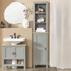 SoBuy BZR68-HG Mobilier de Baie tip Coloană, Dulap Înalt, Dulap de Depozitare, Raft de Depozitare, Coloană de Depozitare pentru Living, Baie, Dormitor - L39cm x l30cm x H169cm, Gri