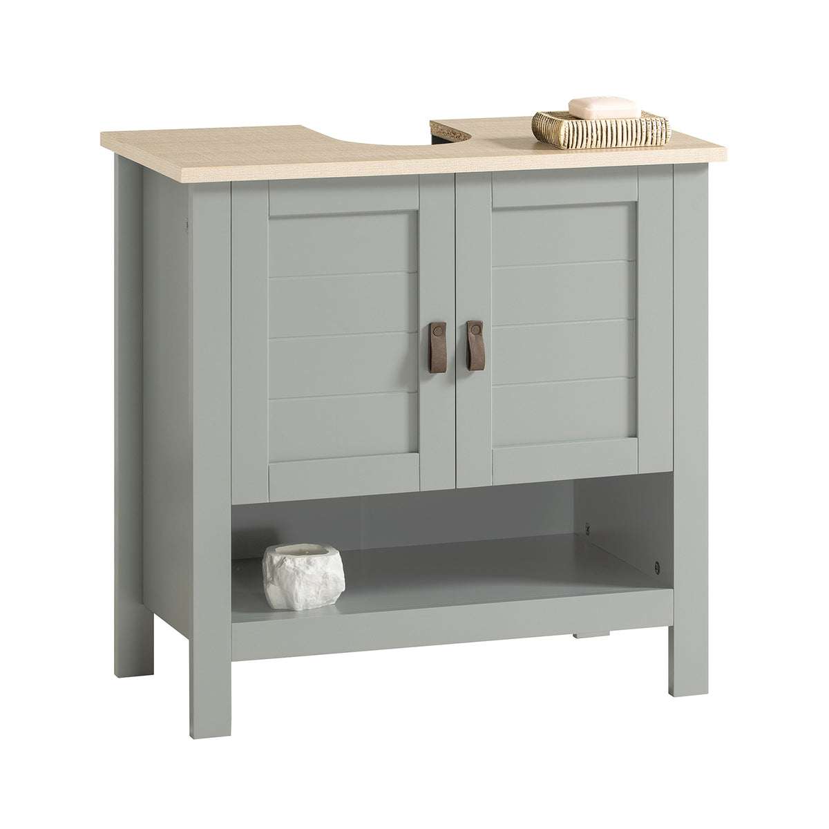 SoBuy BZR69-HG Meuble sous Lavabo, Meuble sous Vasque, Meuble de Salle de Bain, Placard de Rangement, Armoire Salle de Bain
