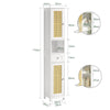 SoBuy BZR70-W Dulap înalt, Comodă, Dulap de baie pe picioare, Rattan sintetic