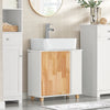 SoBuy Dulap de chiuvetă pentru baie mobilă sub chiuvetă cu 1 Anta alb-natural 60x29x60cm BZR75-W