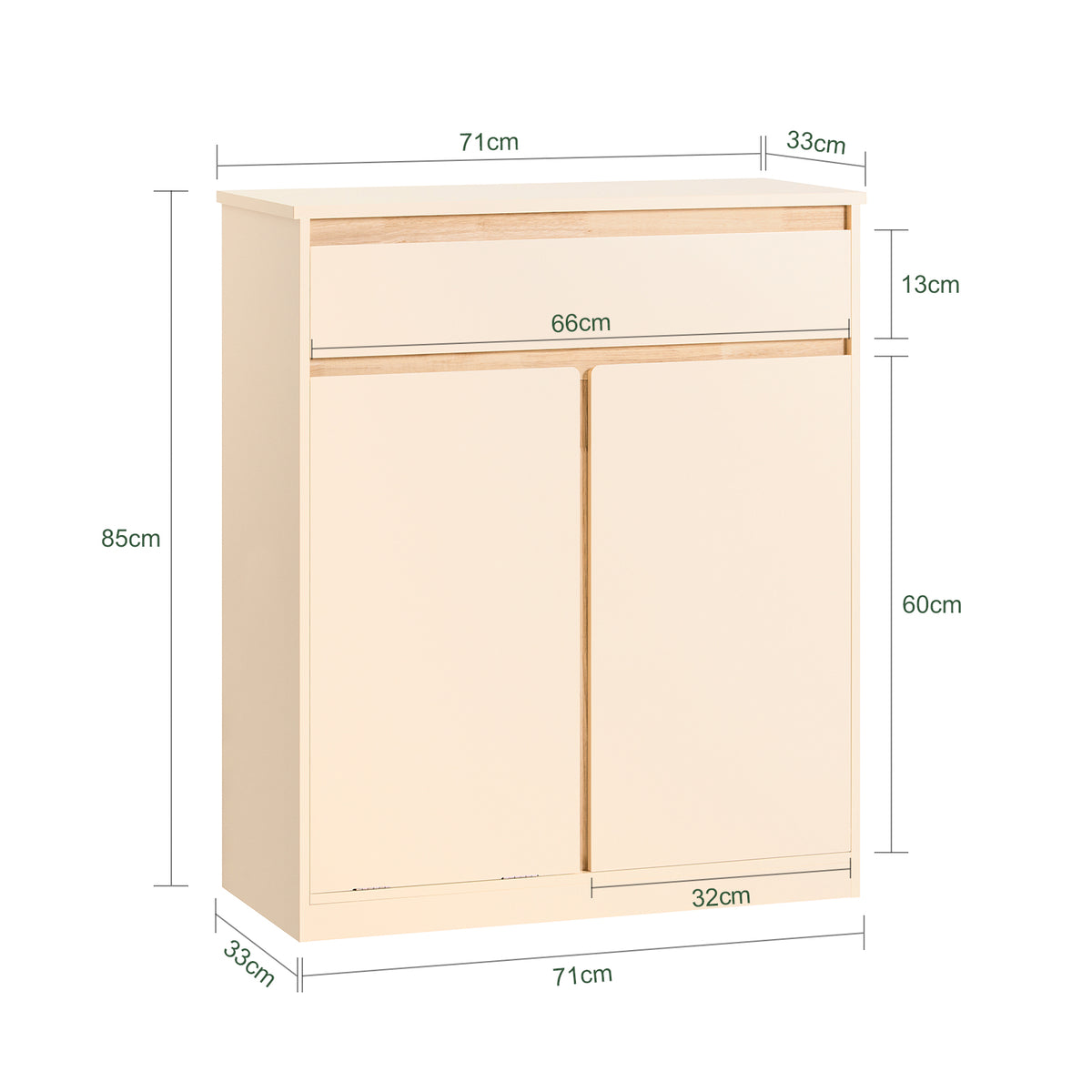 SoBuy BZR79-MI Meuble Bas de Salle de Bain avec Bac à Linge Amovible Armoire à Linge Commode Armoire Toilette avec Panier à Linge
