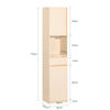 SoBuy BZR80-MI Meuble Colonne de Salle de Bain, Armoire Haute, Placard de Rangement avec 1 Compartiment Ouvert, 1 Tiroir et 2 Portes