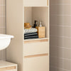 SoBuy BZR80-MI Meuble Colonne de Salle de Bain, Armoire Haute, Placard de Rangement avec 1 Compartiment Ouvert, 1 Tiroir et 2 Portes