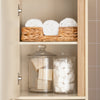 SoBuy BZR80-MI Meuble Colonne de Salle de Bain, Armoire Haute, Placard de Rangement avec 1 Compartiment Ouvert, 1 Tiroir et 2 Portes